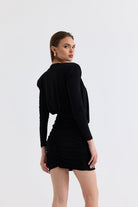 Manshet-The Scarlet / Degaye Yaka Mini Elbise-Elbise-3-Milagron.com