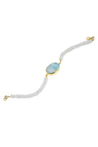 Manus In Mano-Allure Ay Taşı & Larimar Doğal Taş Gümüş Bilezik - Su Elementi-Bileklik-3-Milagron.com