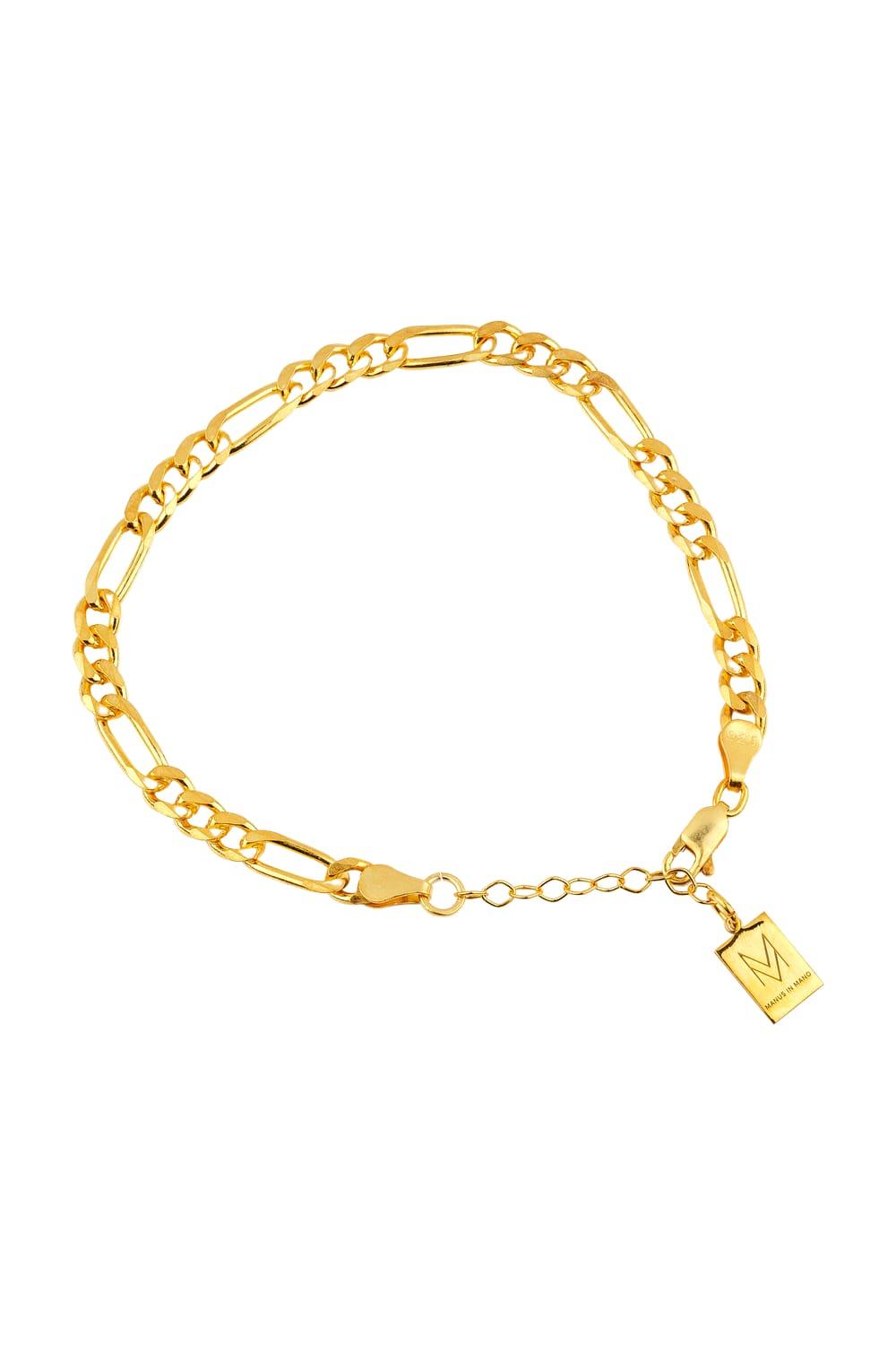 Manus In Mano-Amalfi Gold İtalyan Zincir Gümüş Bilezik-Bileklik-1-Milagron.com