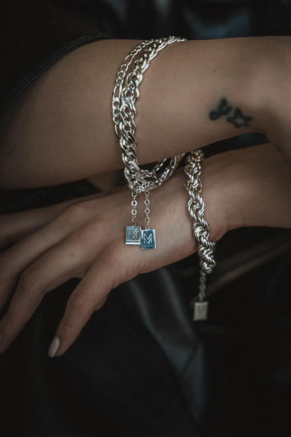 Manus In Mano-Amalfi Silver İtalyan Zincir Gümüş Bilezik-Bileklik-2-Milagron.com