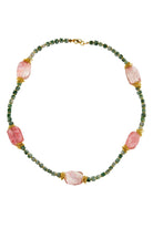 Manus In Mano-Dieza Doğal Taş Pirinç Kolye-Kolye-1-Milagron.com