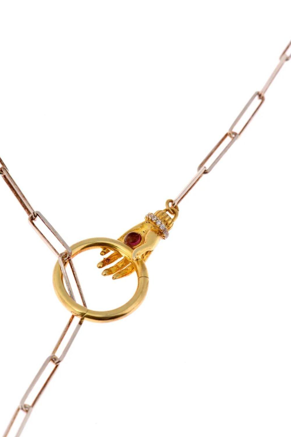 Manus In Mano-Leon Gümüş Uzun Kolye-Kolye-2-Milagron.com