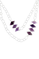 Manus In Mano-Ludvika Ametist Çift Sıra Gümüş Kolye-Kolye-1-Milagron.com