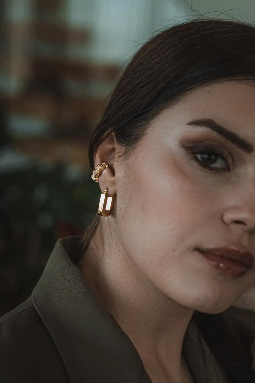 Manus In Mano-Lugo Gümüş Earcuff-Küpe-2-Milagron.com