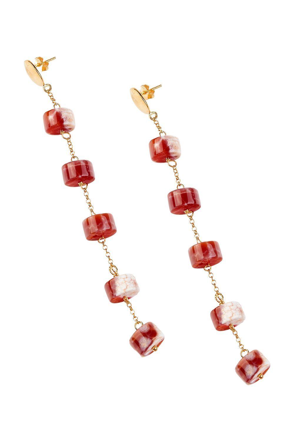 Manus In Mano-Maxi Paxi Akik Sallantı Gümüş Küpe-Küpe-1-Milagron.com