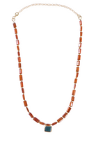 Manus In Mano-Monteria Hessonit Ve Yeşil Akik Doğal Taş Gümüş Kolye-Kolye-1-Milagron.com