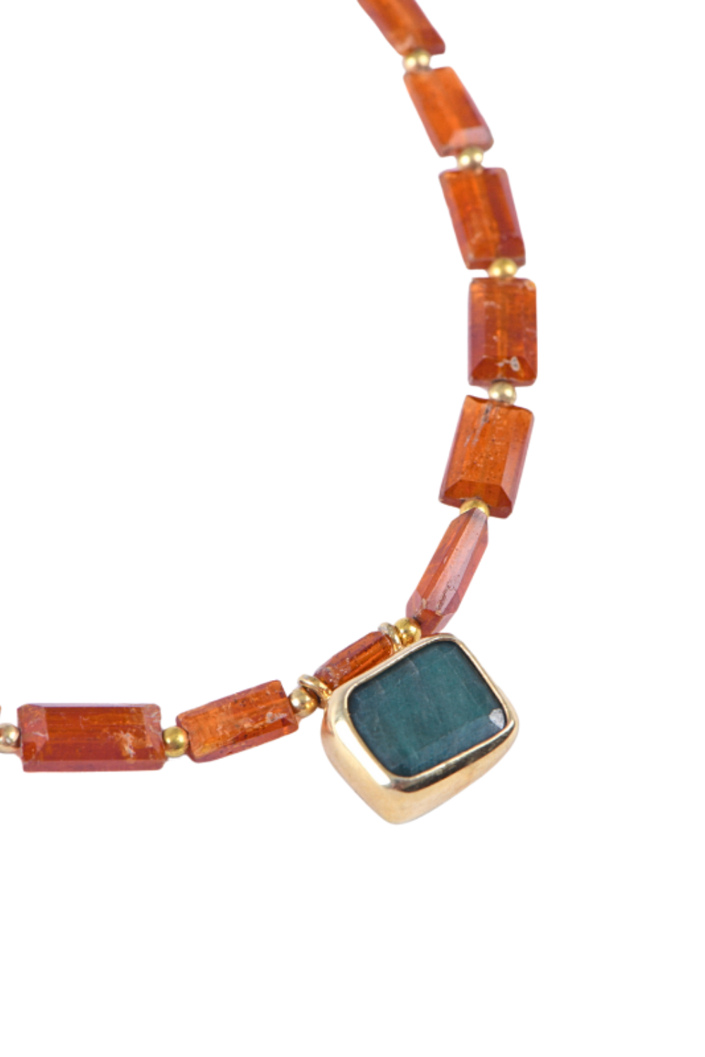 Manus In Mano-Monteria Hessonit Ve Yeşil Akik Doğal Taş Gümüş Kolye-Kolye-2-Milagron.com