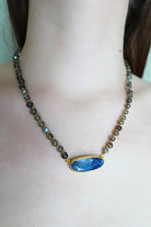 Manus In Mano-Patmos Sodalit & Labradorit Doğal Taş Gümüş Kolye - Hava Elementi-Kolye-2-Milagron.com