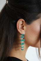 Manus In Mano-Verano Yeşil Akik Sallantılı Gümüş Küpe-Küpe-2-Milagron.com