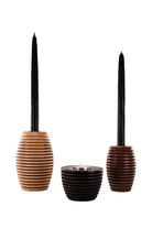Massello Design-Miele 3'lü Ahşap Şamdan & T-light Mumluk-Mumluk & Şamdan-1-Milagron.com