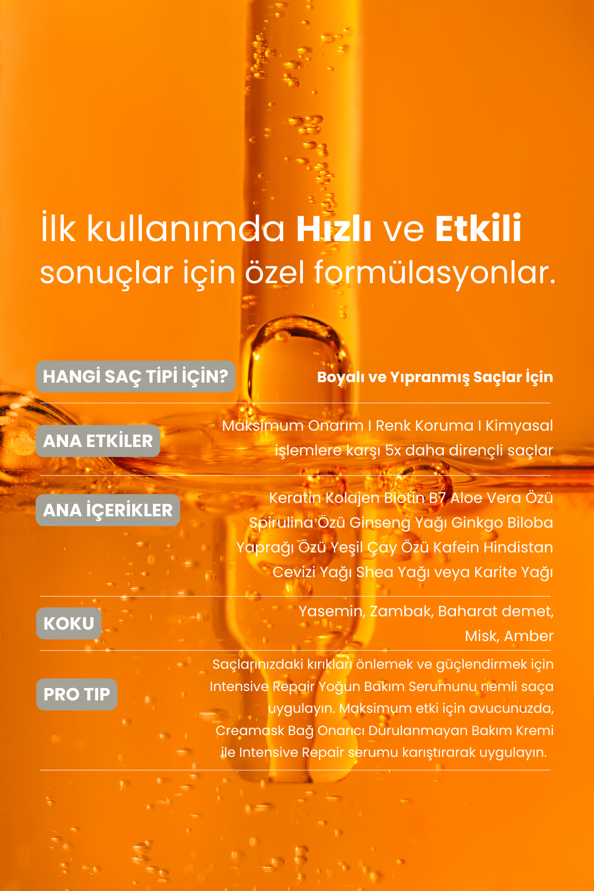 Intensive Repair Yoğun Onarıcı Saç Bakım Serumu