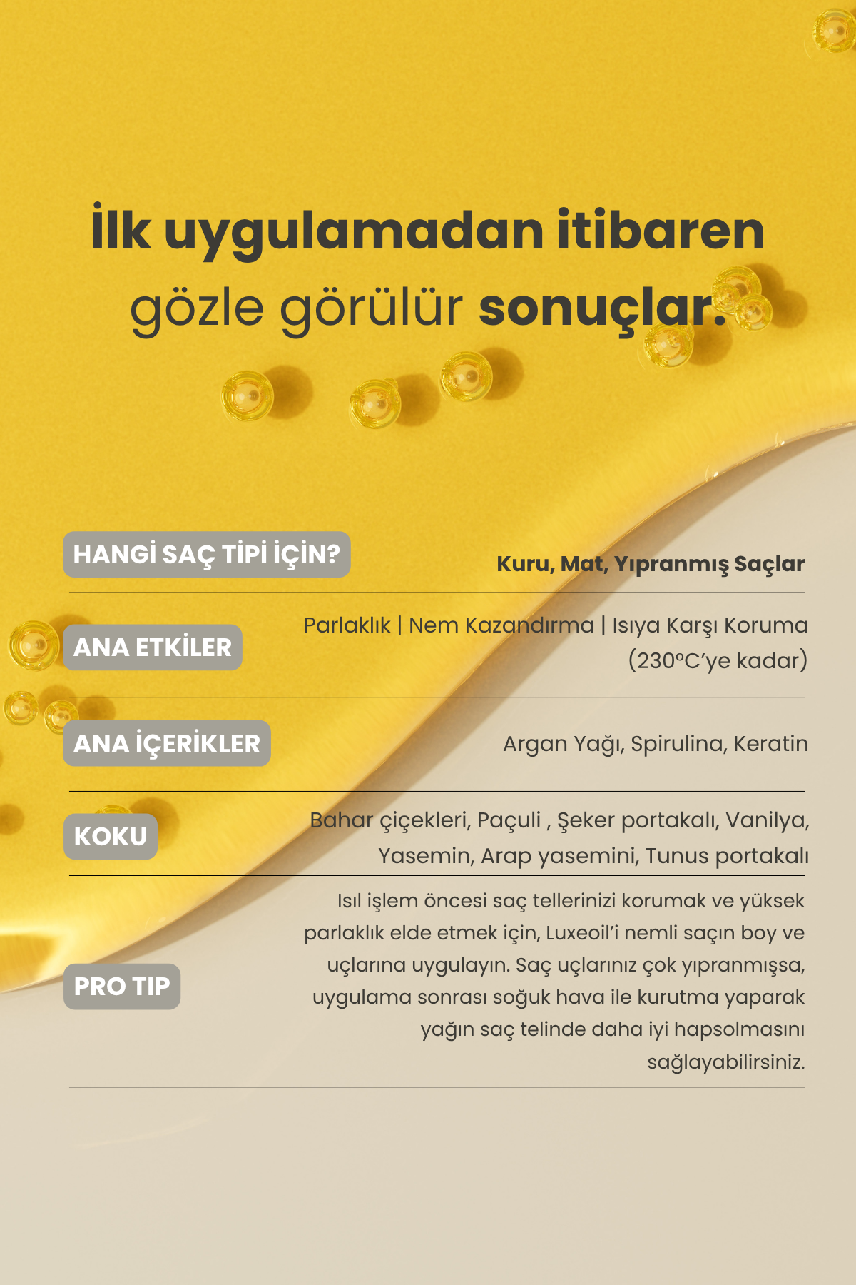 Luxeoil | Argan & Havyar Besleyici Saç Bakım Yağı 20 Ml