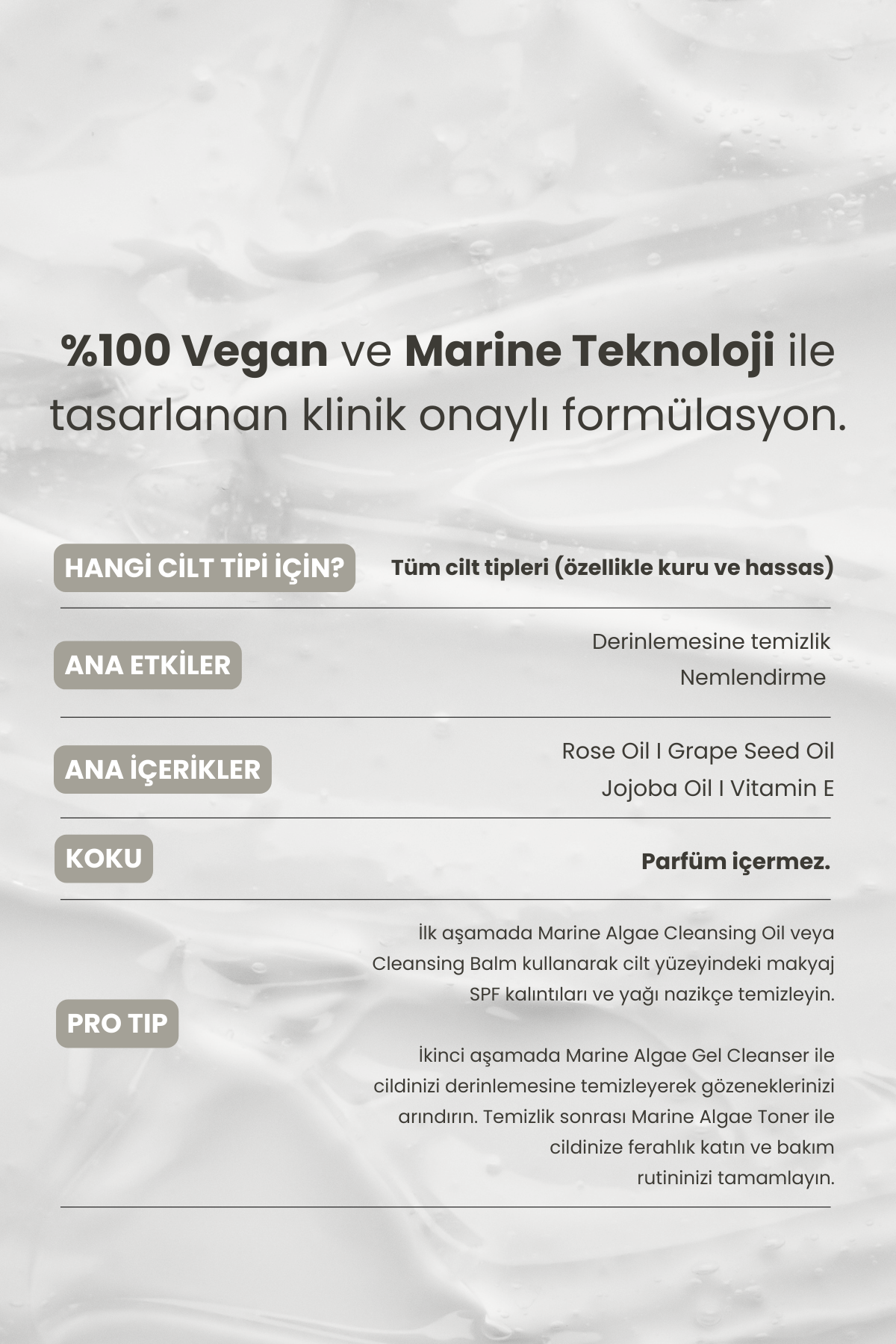 Marine Algae Yüz Temizleme Yağı