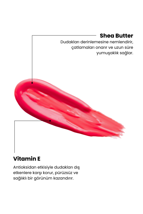 Pinky Pie| 2In1 Renk Veren & Nemlendirici Parlak Lip Balm 10 Ml