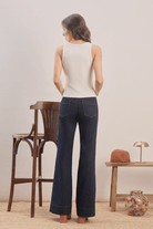 Mavlo-70s Chic Yüksek Bel Bootcut Jeans-Kot Pantolon-4-Milagron.com