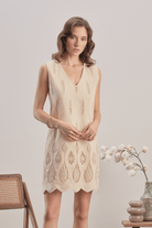 Mavlo-Boho Nakışlı Mini Elbise-Elbise-1-Milagron.com