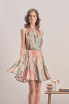 Mavlo-Jardin Saten Mini Elbise-Elbise-2-Milagron.com