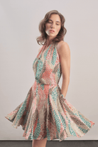 Mavlo-Jardin Saten Mini Elbise-Elbise-3-Milagron.com