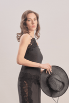 Mavlo-Midnight Bloom Nakışlı Top-Top-3-Milagron.com