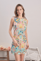 Mavlo-Morocco Keten Mini Elbise-Elbise-2-Milagron.com