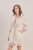 Mavlo-Rosewood Nakışlı Mini Gömlek Elbise-Elbise-3-Milagron.com