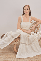 Mavlo-Soft Rose Nakışlı Koton Maxi Elbise-Elbise-2-Milagron.com