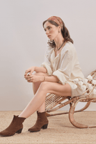 Mavlo-Soft Rose Nakışlı Koton Şort-Şort-3-Milagron.com