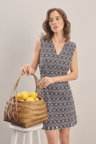 Mavlo-Violet Nakışlı Elbise-Elbise-1-Milagron.com