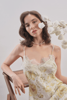 Mavlo-Yellow Meadow Çiçekli Keten Maxi Elbise-Elbise-3-Milagron.com