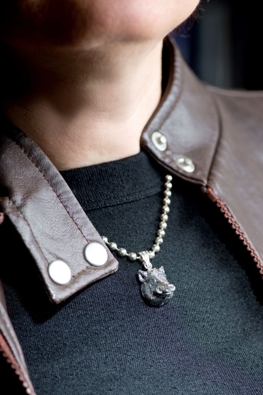 Melinka Accessories-Wild Boar Gümüş Kolye 01-Kolye-2-Milagron.com