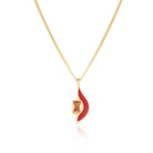 Melon Gold Silver Red Lips Kolye