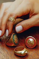 Melon-Yeşil Mineli Face Yüzük-Yüzük-2-Milagron.com