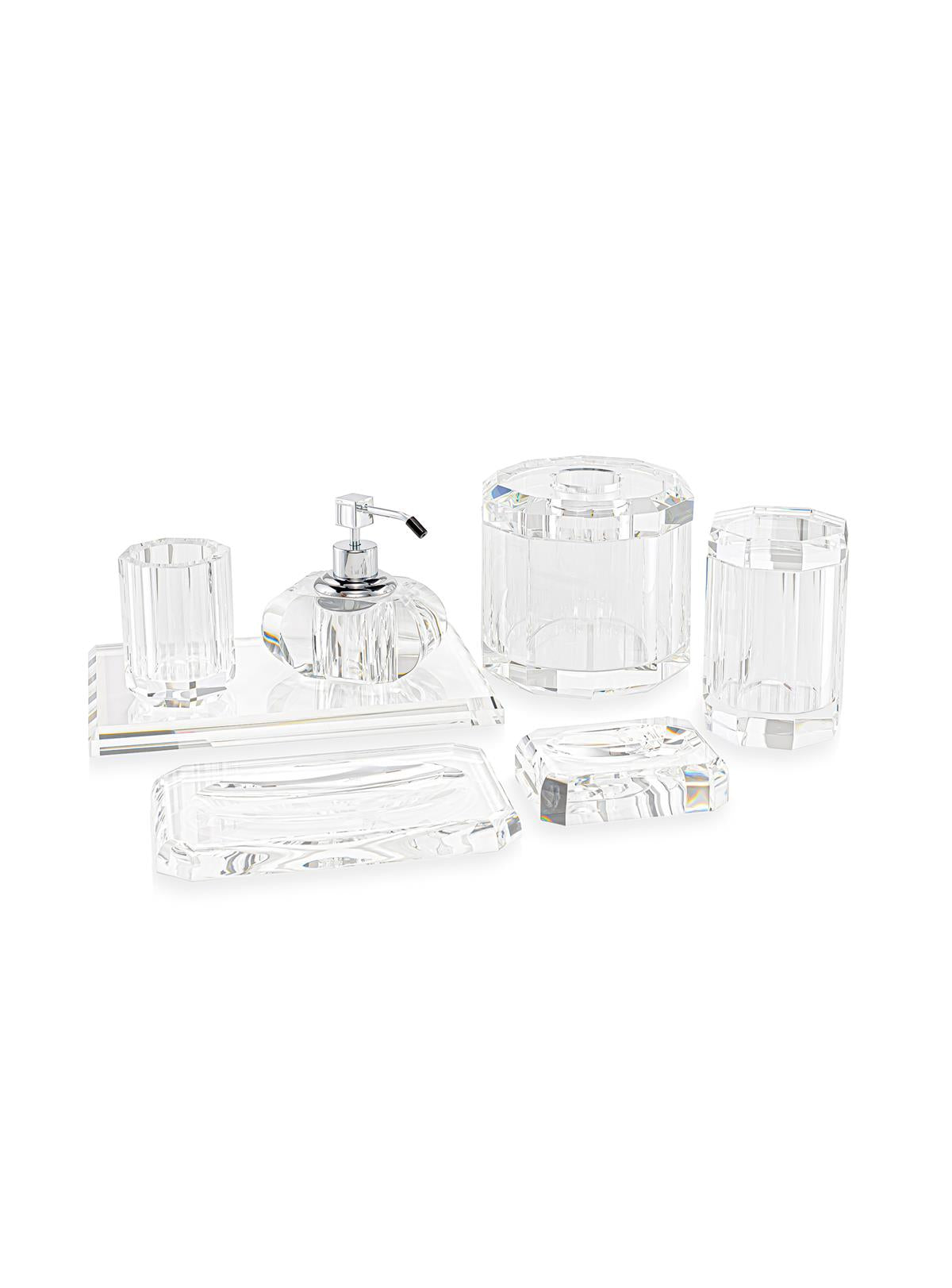 Myra Kristal Banyo Complete Set Gümüş - 7 Parça