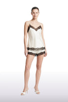 Belle Nuit Silk Top & Shorts Ecru
