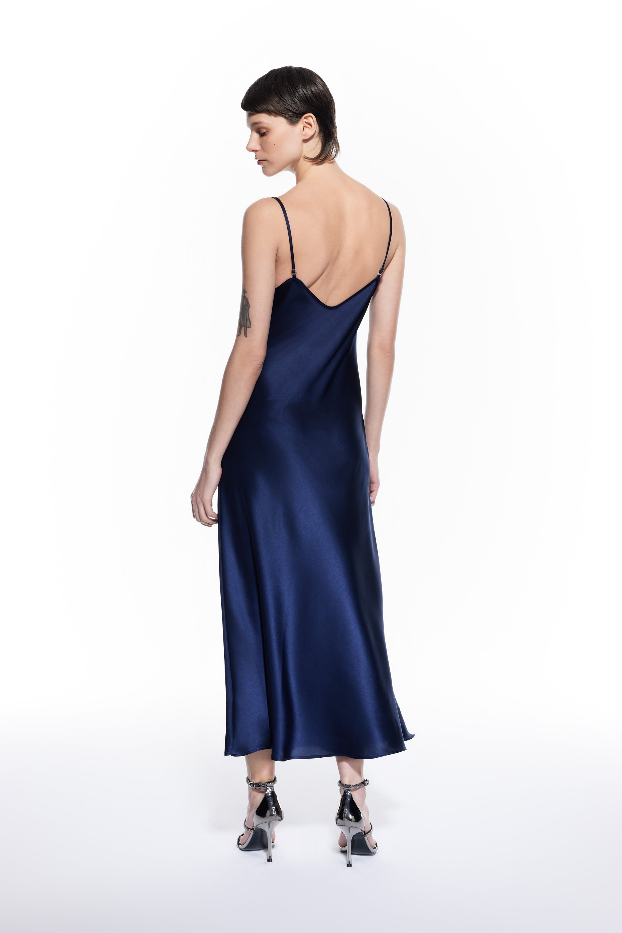 Dian Silk Nightdress Navy Blue