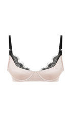 Eos Powder Silk And Black Lace Underwire Bra - 0