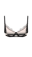Eos Powder Silk And Black Lace Underwire Bra - 1