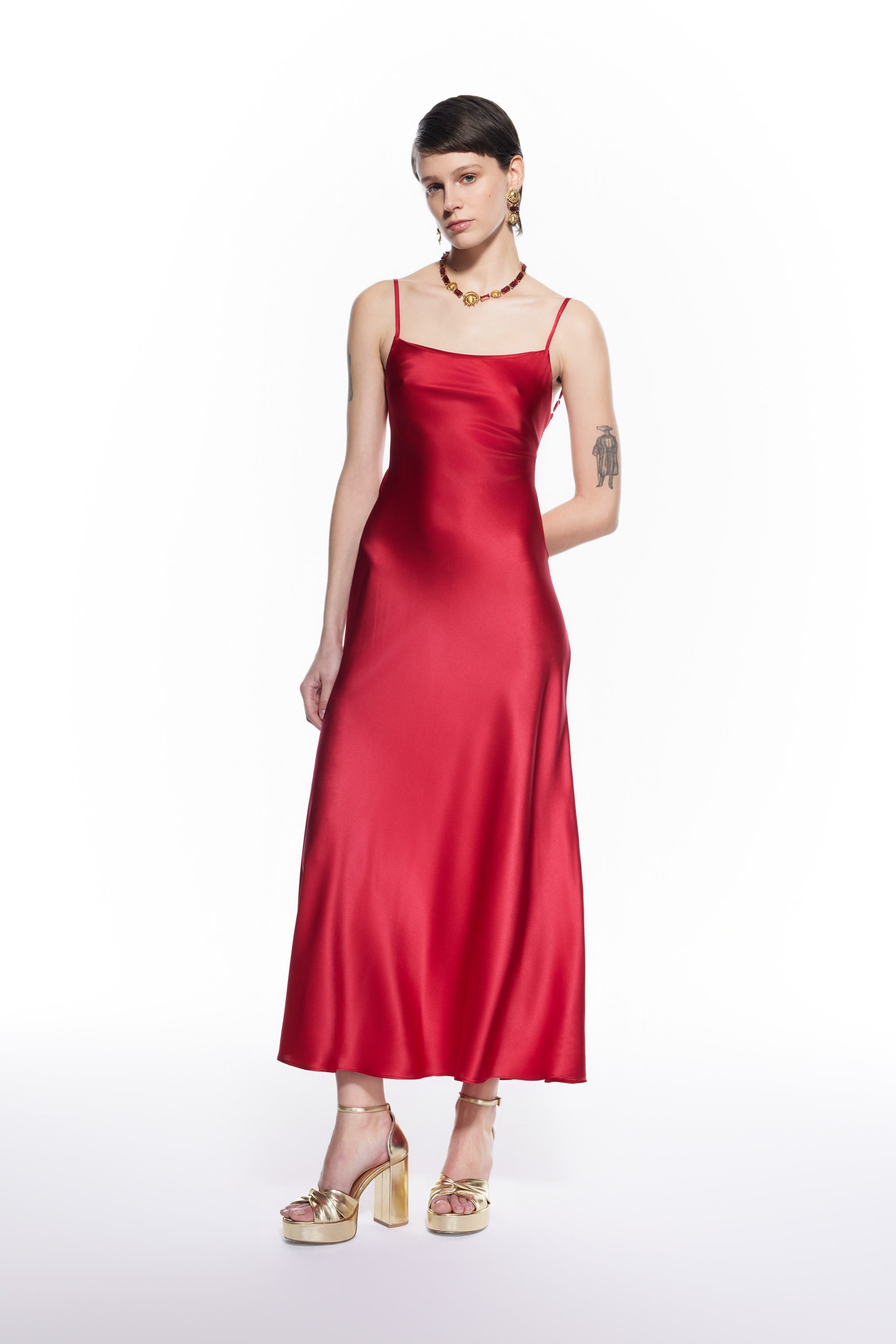 Lea Silk Dress Red
