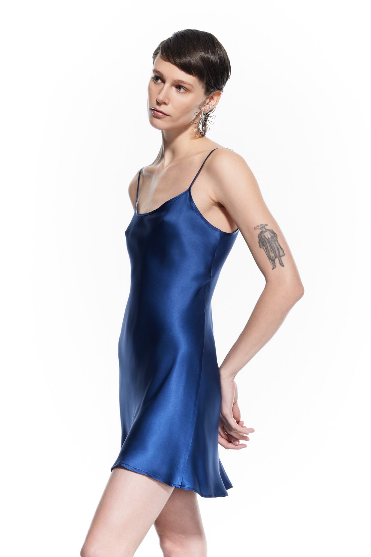 Lyra Silk Nightdress Night Blue