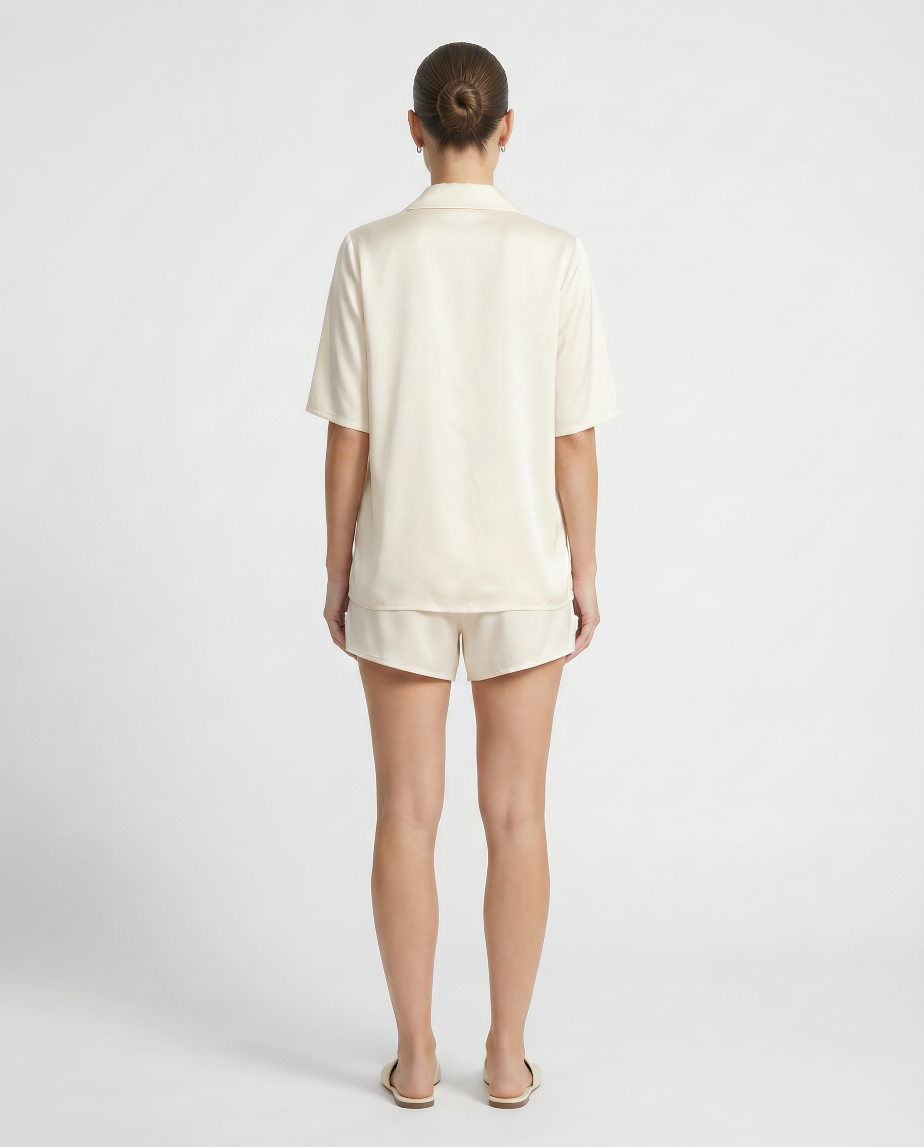 Obscura Silk Pajama Set Ecru