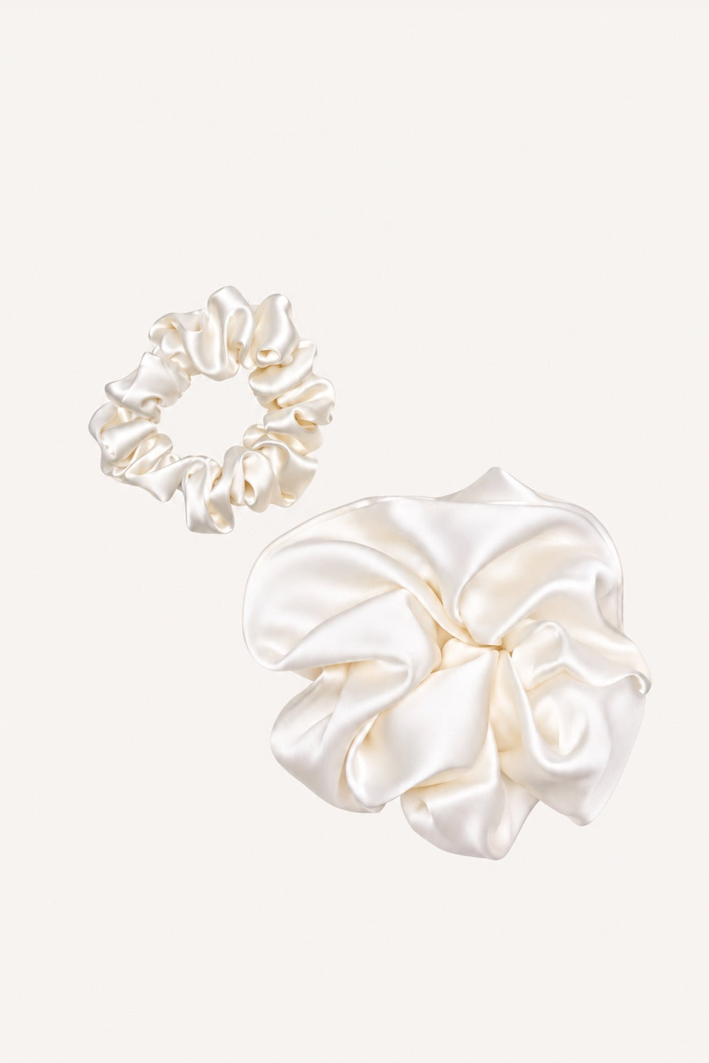 Pure Silk Scrunchie White