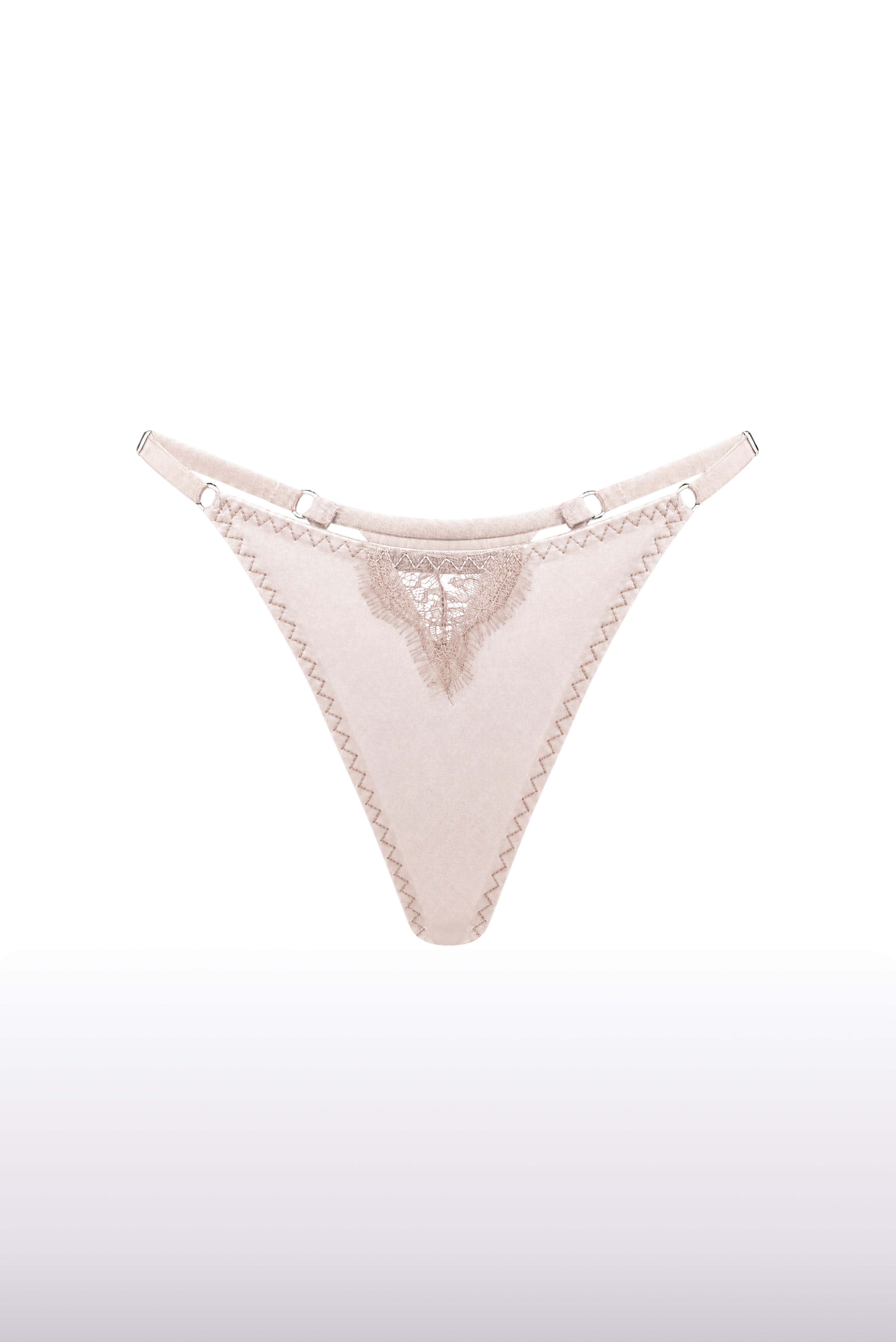 Selene Blush Pure Silk And Lace Thong