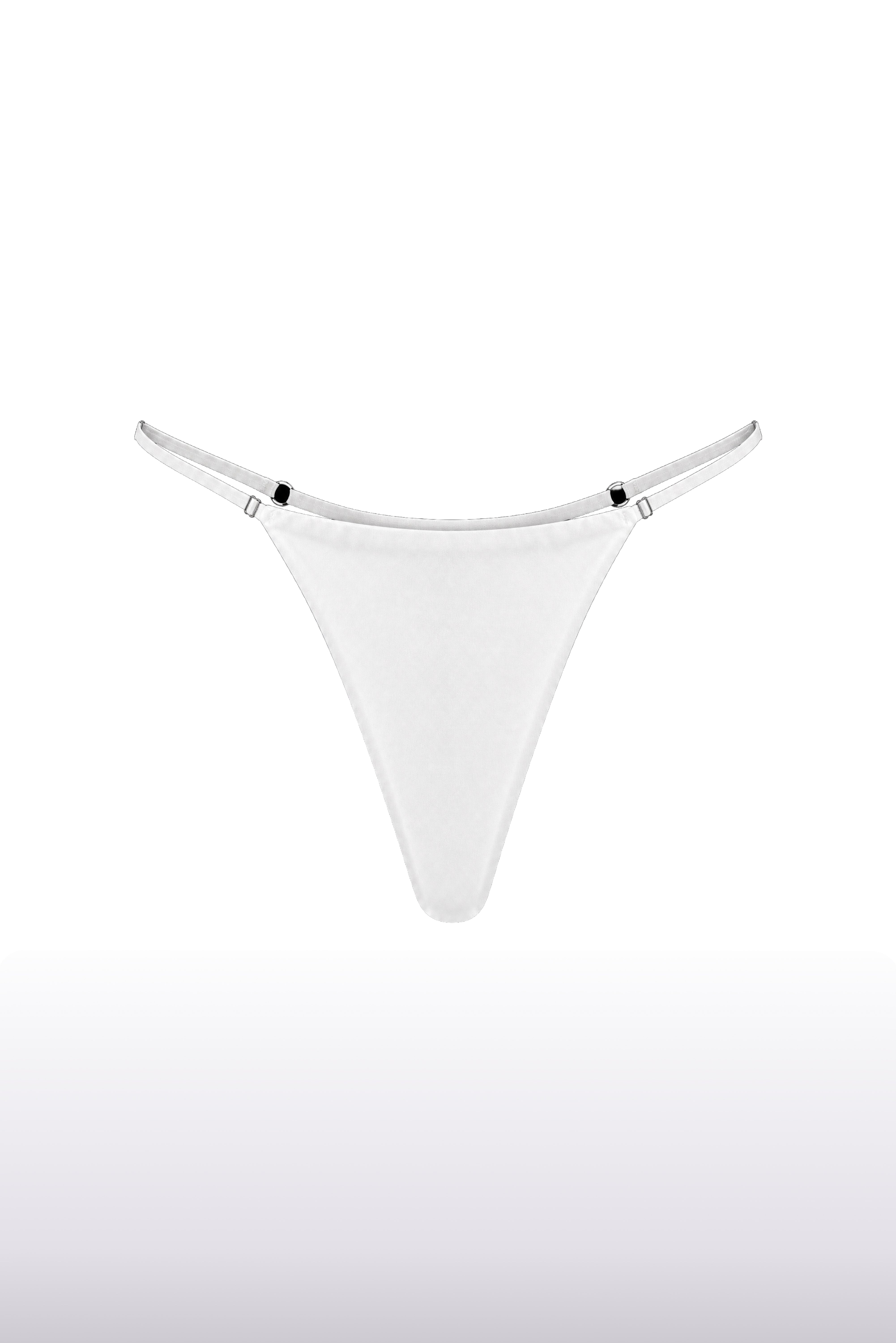 Silk Triangle Thong White