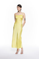 Mers Silk-Tifata Dress Yellow-2-Milagron.com