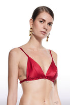 Triangle Silk Bra Red - 1