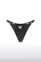 Wildy Black Pure Silk And Lace Thong