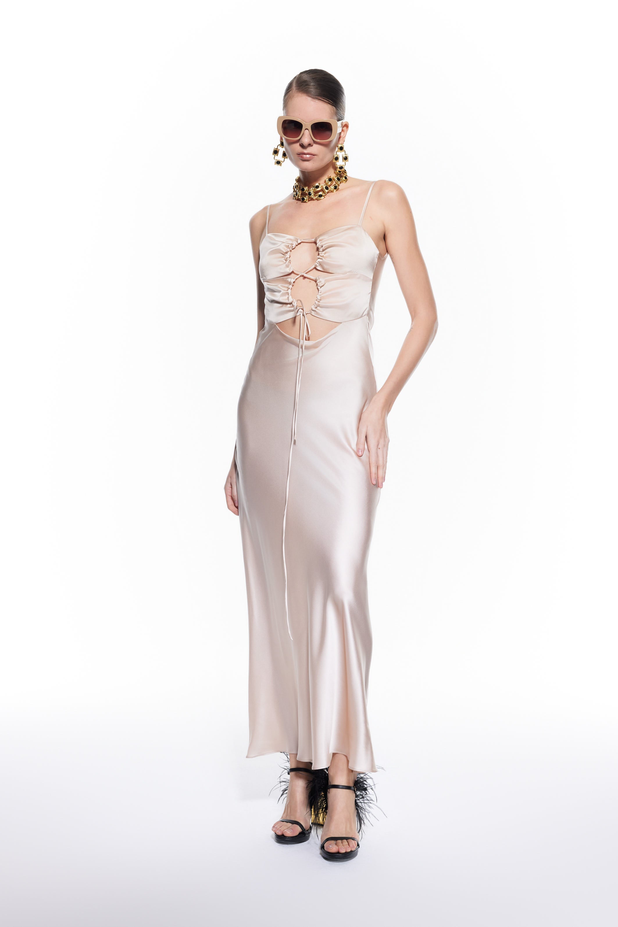 Zoe Silk Dress Blush