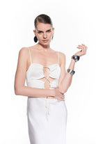 Mers Silk-Zoe White Bridal Silk Dress-1-Milagron.com