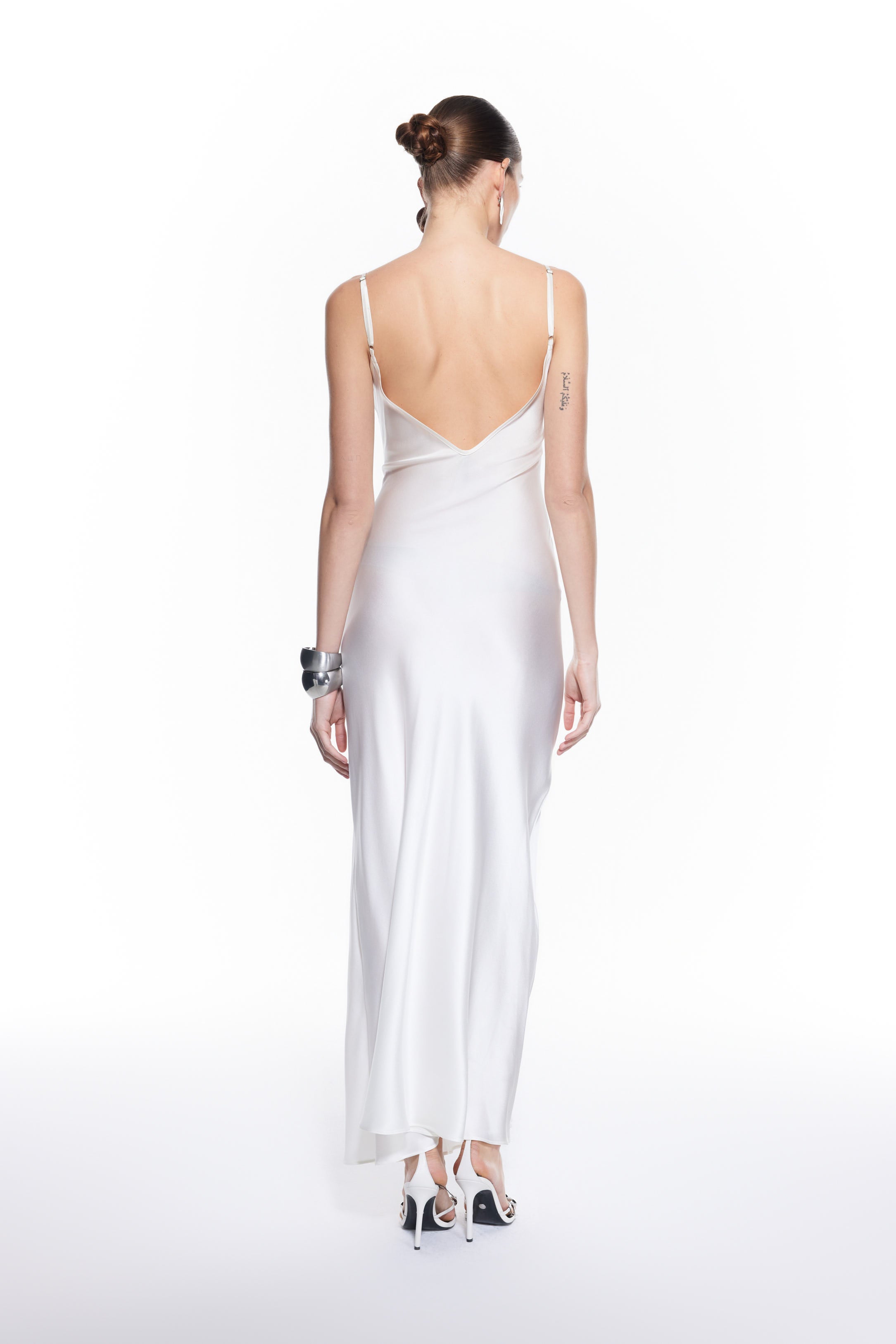 Mers Silk-Zoe White Bridal Silk Dress-2-Milagron.com