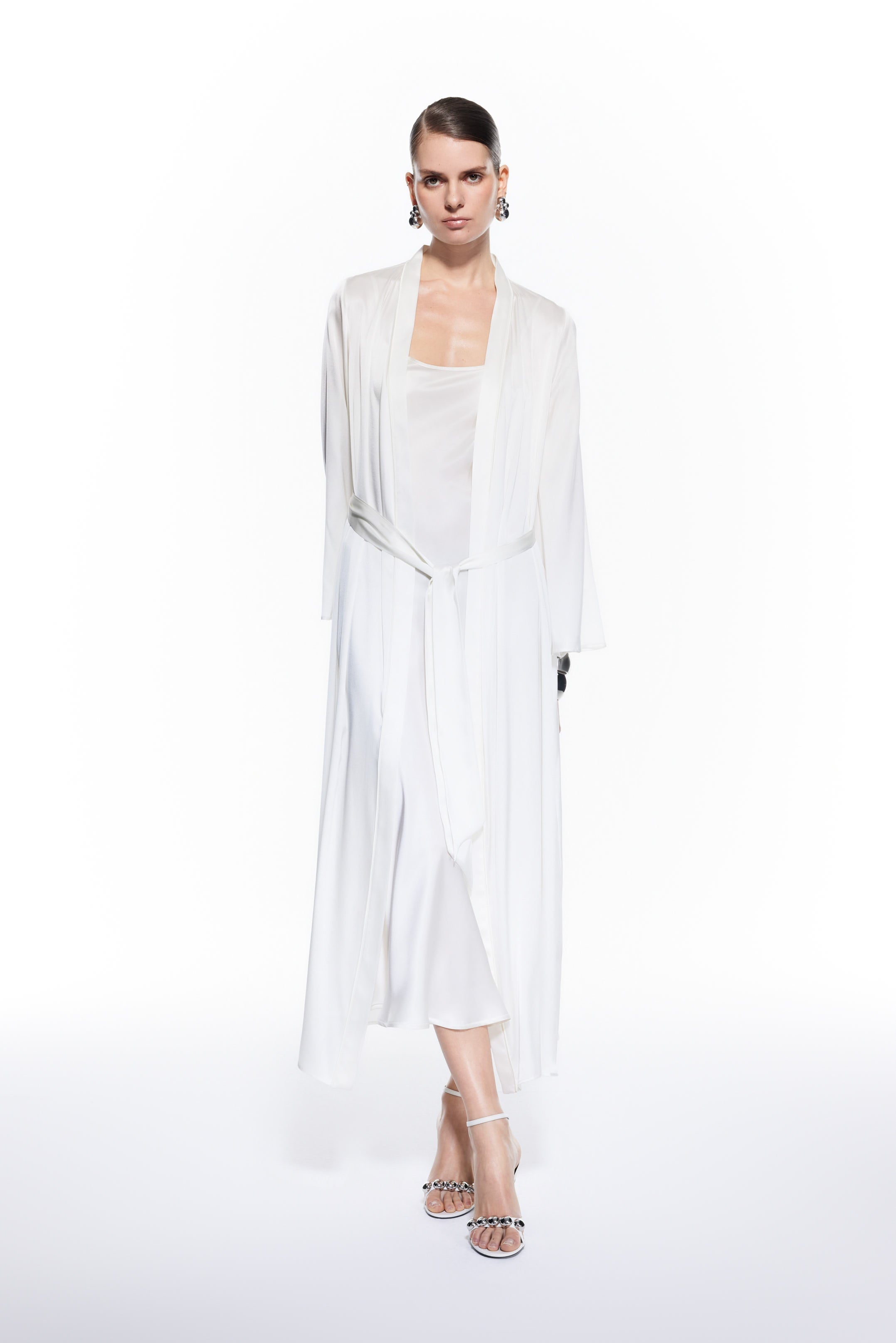 Dian Silk Robe Bridal White